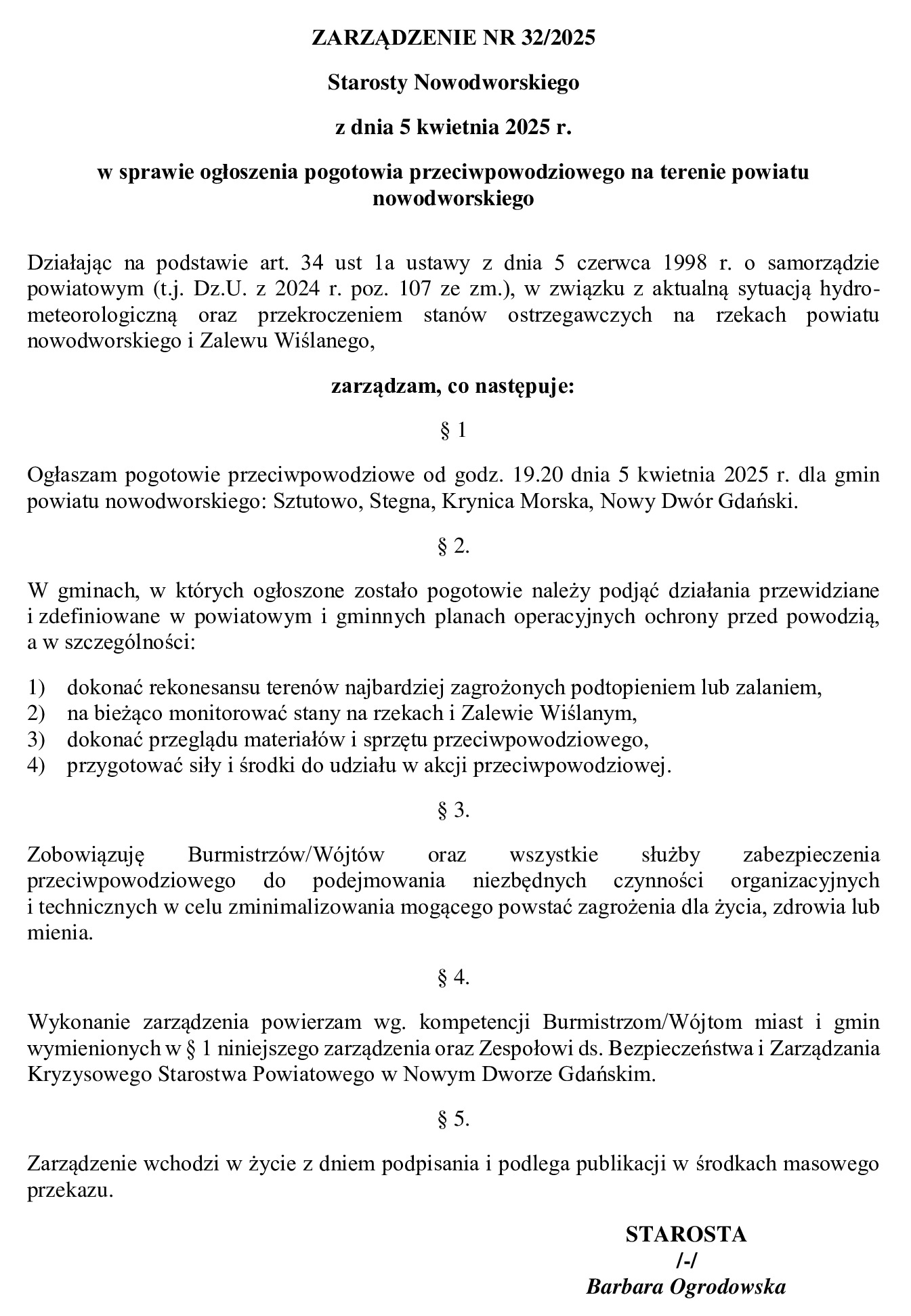 POGOTOWIE PRZECIWPOWODZIOWE