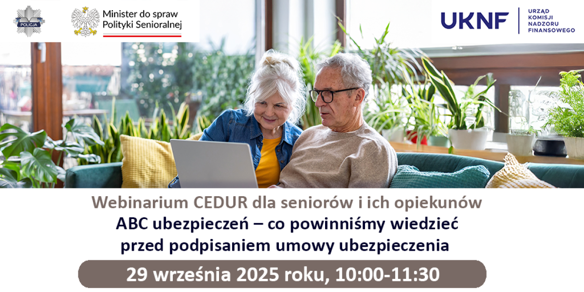 Zał. 3 - Grafika - webinarium CEDUR dla seniorów i ich opiekunów - 29 września 2025 roku