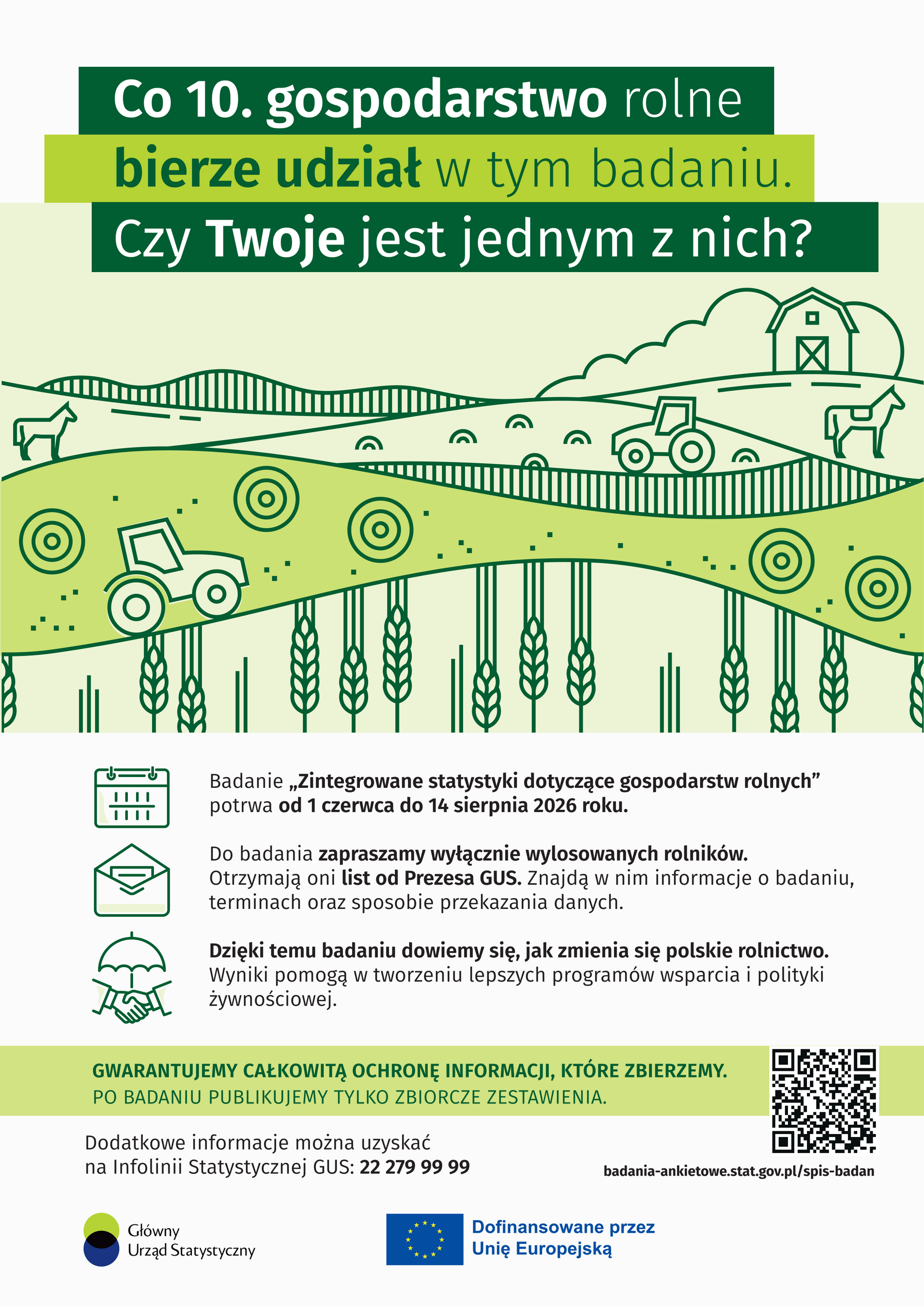Plakat promocyjny badania GUS dla rolników