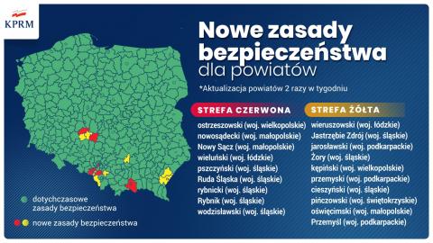 NOWE ZASADY BEZPIECZEŃSTWA DLA 19 POWIATÓW