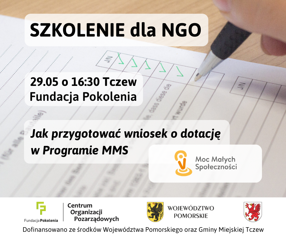 BEZPŁATNE SZKOLENIE DLA ORGANIZACJI